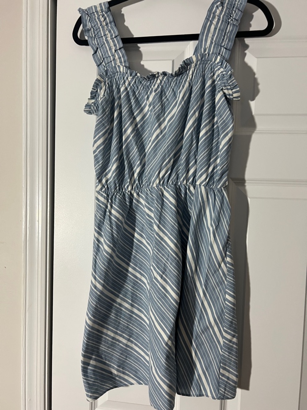 Socialite Blue and White Striped Girls' Sundress
